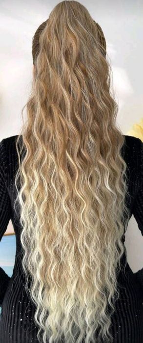 Kucyk na klamerce 66 cm blond ombre. Nowe. Polecam.