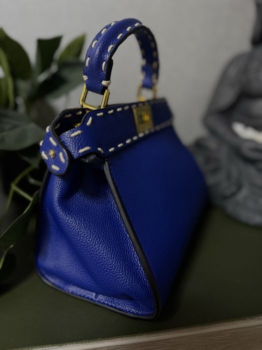 Сумка шкіряна Fendi синня