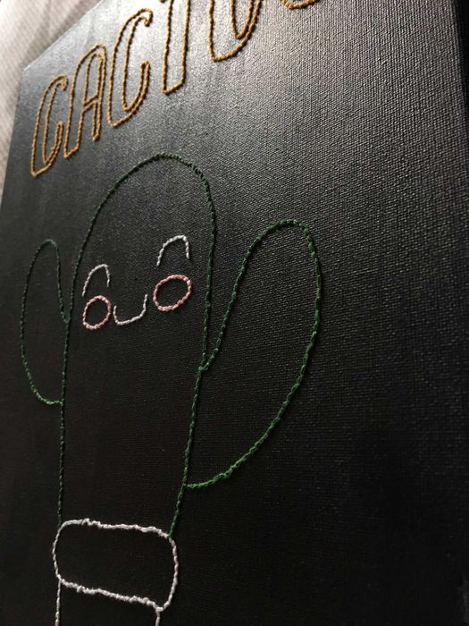 Quadro c/relevo cacto