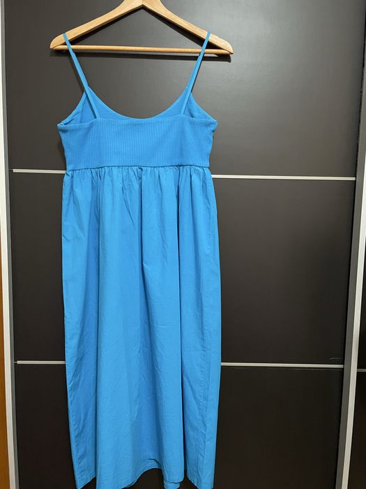 Vestido alcinhas azul turquesa Zara