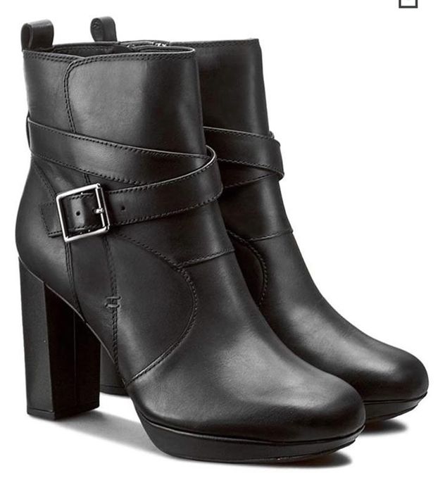 Ботинки Clarks, кожа, на каблуке.