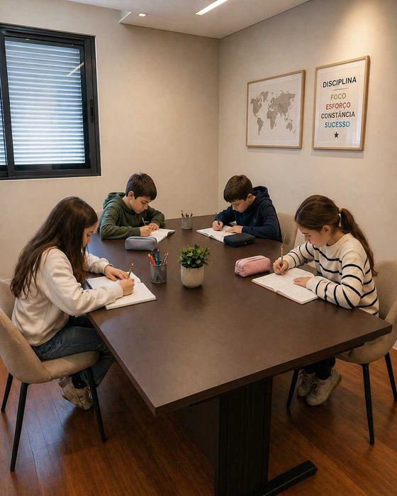 Secretária oval de escritório