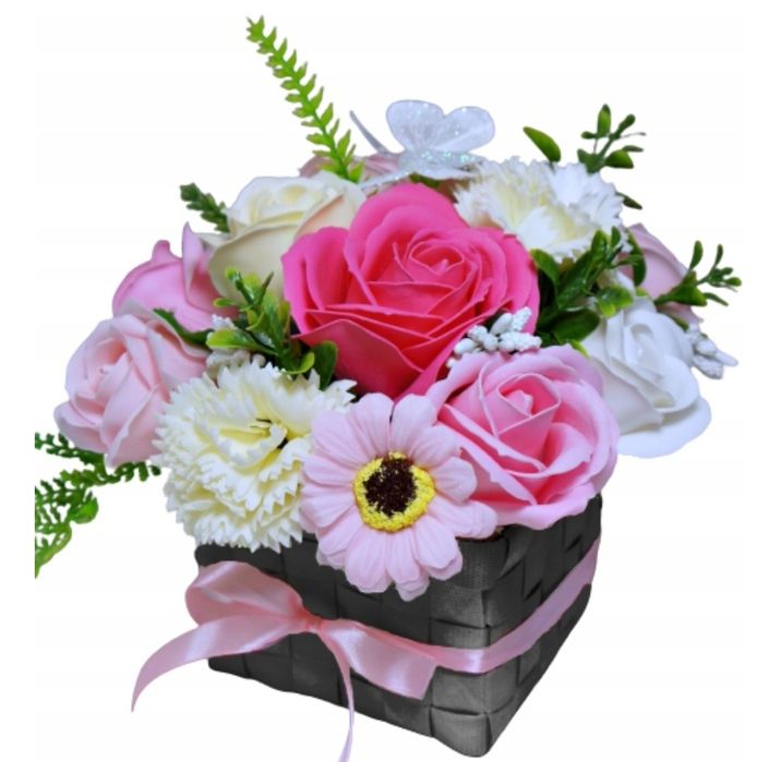 Bukiet mydlany kwiaty róże mydlane