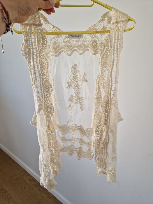 Boho kamizelka dziergana