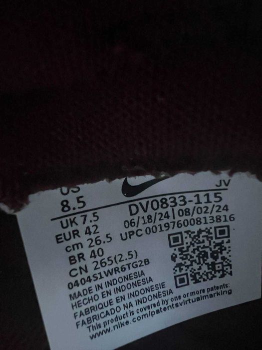 ОРИГІНАЛ! Nike Dunk Low Retro Bordo/White 42.5 43 44.5 46 | DV0833-115