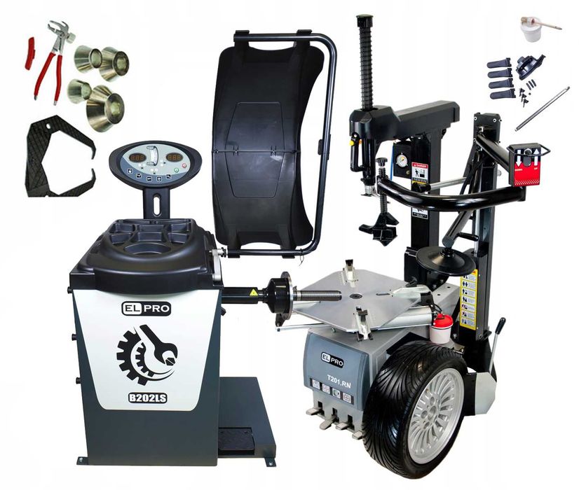 ELPRO Montażownica Automat Runflat + wyważarka laser opon Wulkanizacja