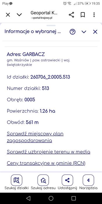 Działka pole orne łąka