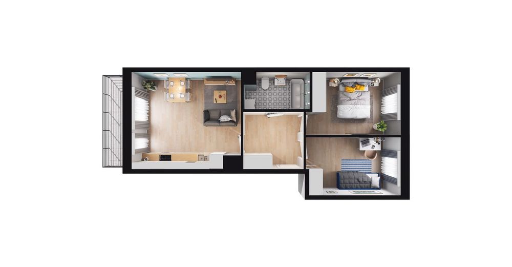 3-pokojowe mieszkanie 50m2 + balkon