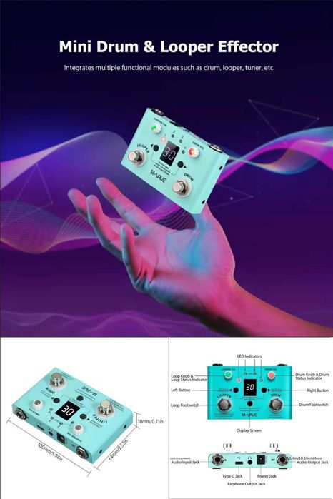 Продам M-Vave Lost Tempo v2 Looper тюнер Tuner лупер