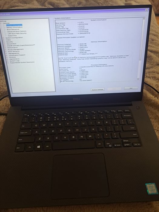 Dell XPS 15 9560 gtx 10504gb / i5 / 15.6" Full HD