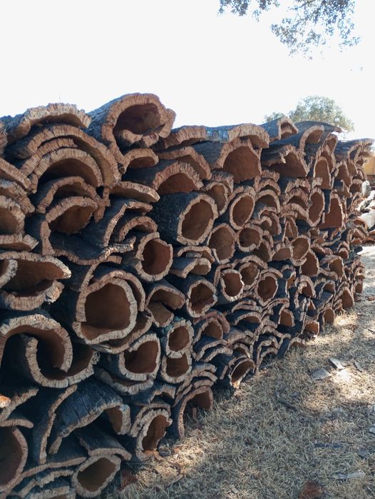Cortiça amadia em pilha