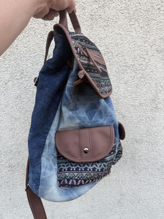 Plecak damski okpta w stylu boho dzinsowy