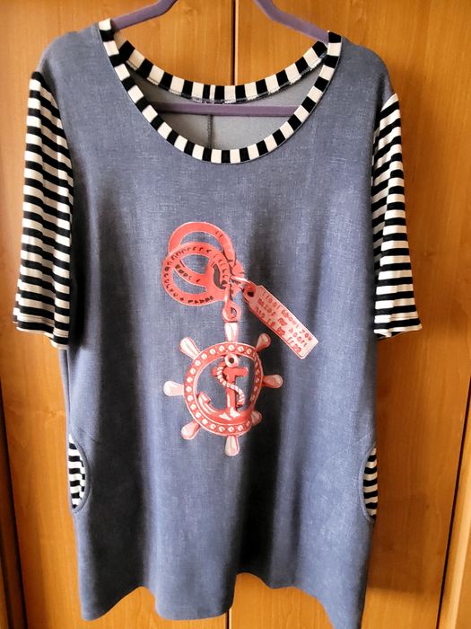 Bluzka w stylu marynarskim L/ XL