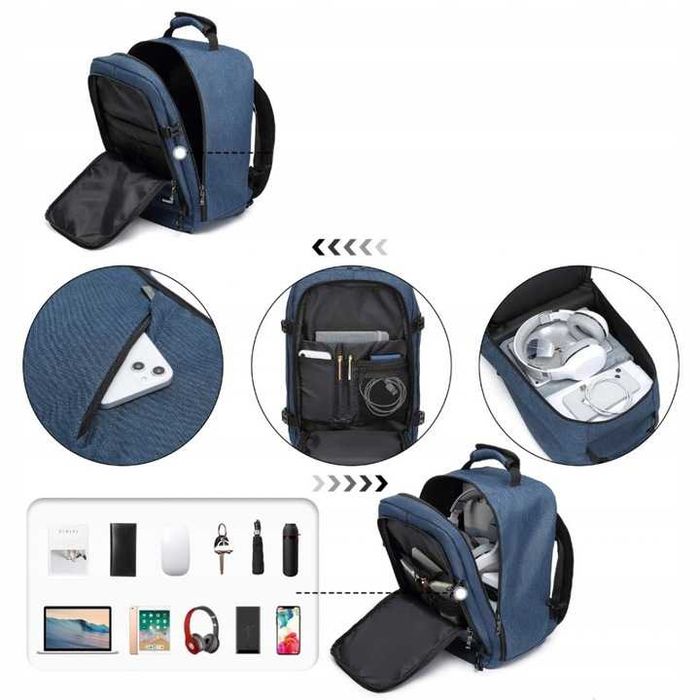 Plecak podróżny kabinowy do samolotu RYANAIR 40x20x25 bagaż podręczny