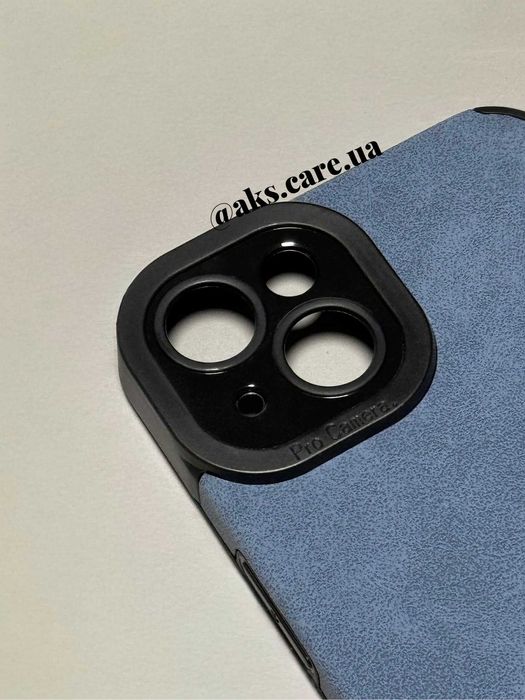 Синій силіконовий чохол вельвет еко-замш з логотипом на айфон iPhone