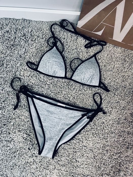 Szary stroj kapielowy damski bikini rozm L Hm dwuczesciowy