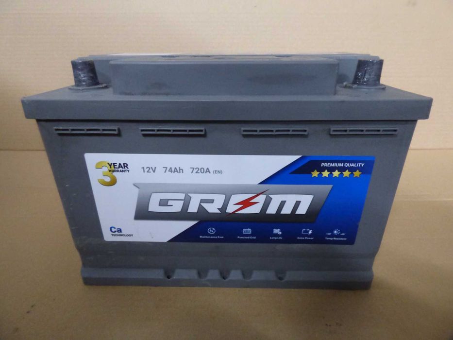 Akumulator GROM 12V 74Ah 720A - używany