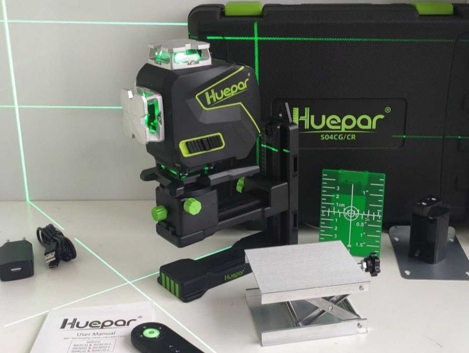 ВІДКАЛІБРОВАНИЙ Huepar S04CG Premium лазерний рівень нівелір
