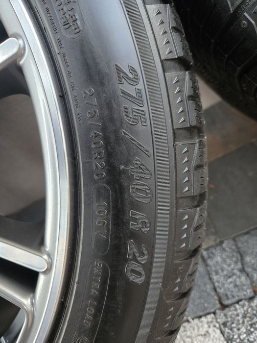 Koła do Porsche Panamera 20 cali na oponach zimowych - Oryginalne. Stan- Jak Nowe