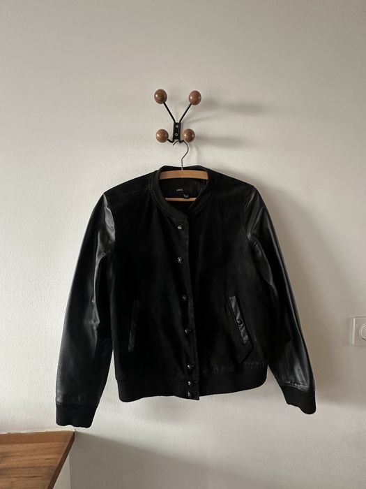 Skórzana kurtka bomberka Mango