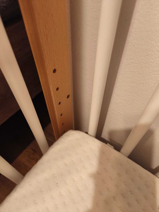Łóżeczko dębowe z materacem