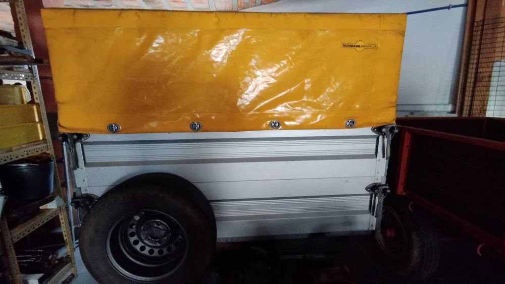 Reboque duplo basculante, hidráulico, matr nacional COMO NOVO