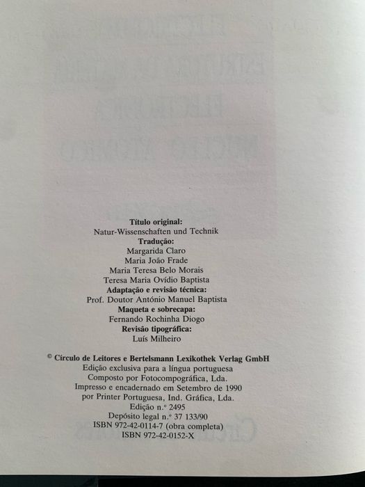 Ciência e Técnica – Volumes I e II Lexicoteca, Círculo de Leitores 1990