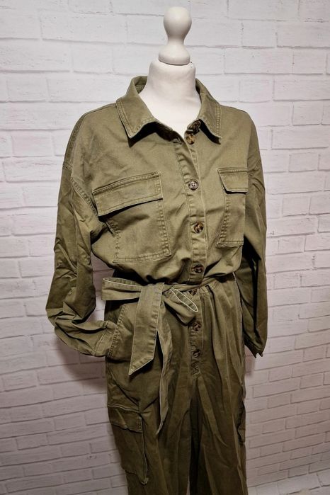 Kombinezon L khaki bojówki nowy jesień bawełna