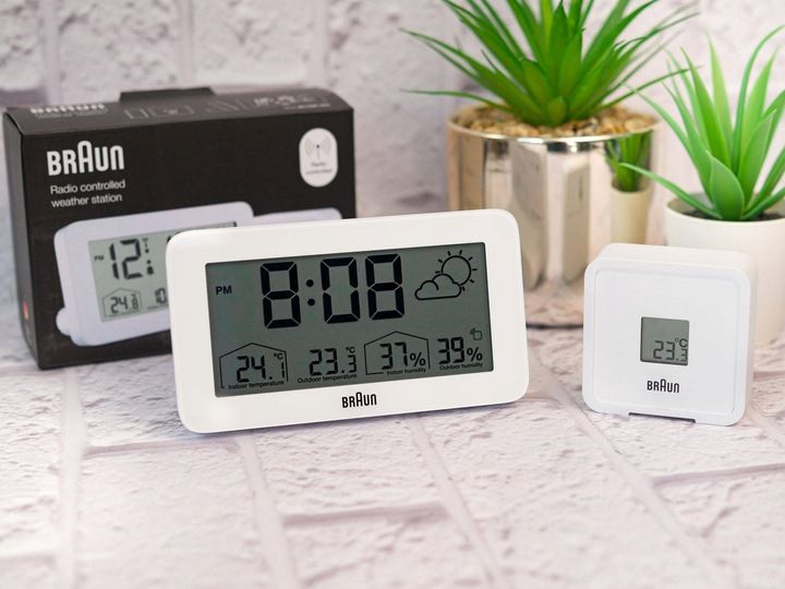 budzik braun bc13wp-dcf alarm drzemka termometr
