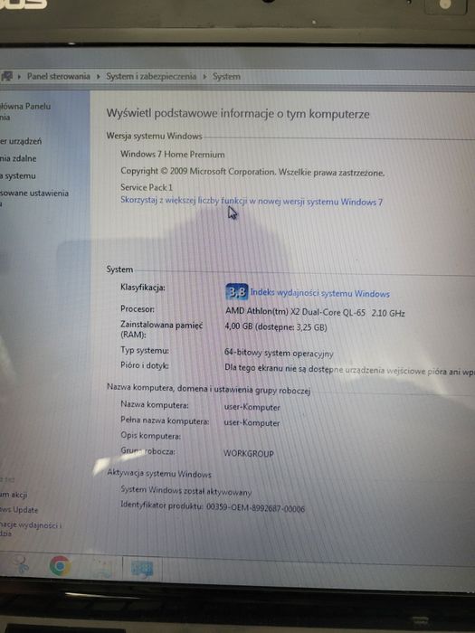 Asus 15.6" laptop notebook windows 7 PRO5EA stan bardzo dobry