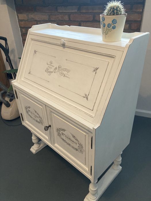 Sekretarz sekretarzyk komoda szafka biały Shabby Prowansja retro