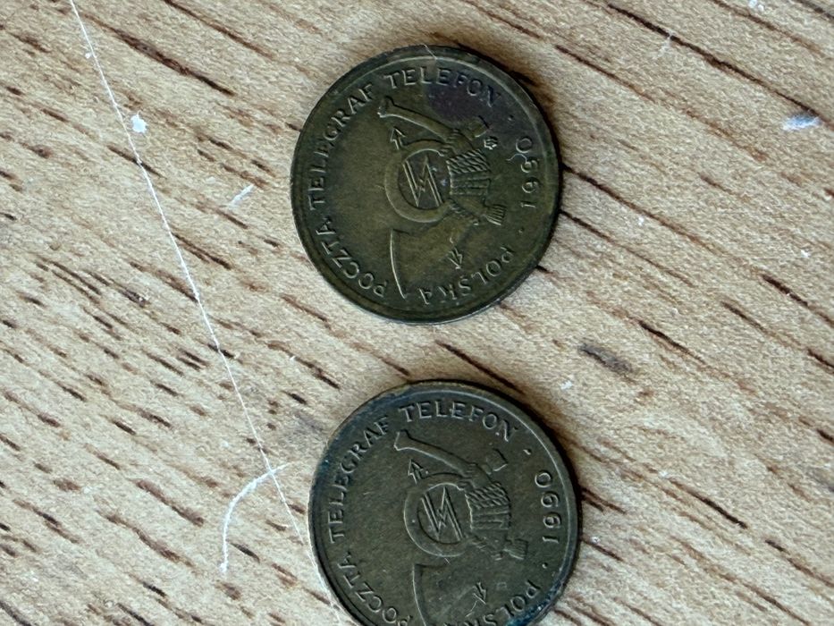 Żeton A na telefon z lat 90 tych