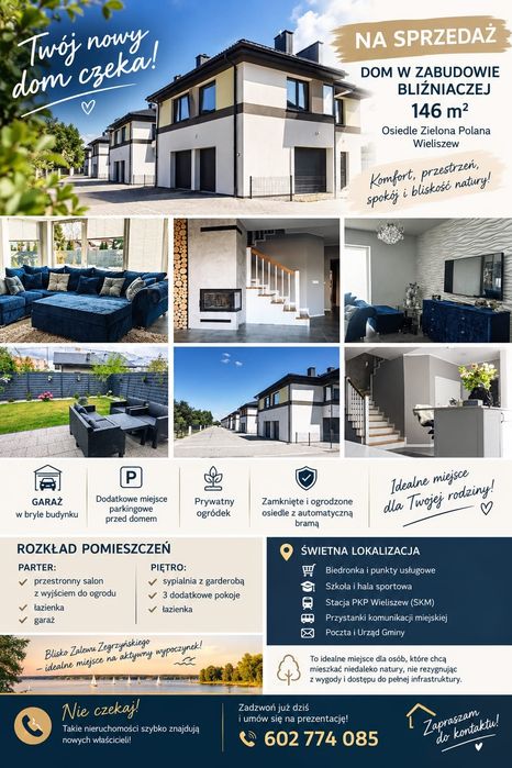 dom w zabudowie bliźniaczej  146 m²