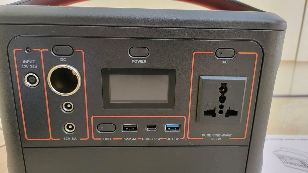 Портативна зарядна ствнція YW500 600W, чистий сінус!