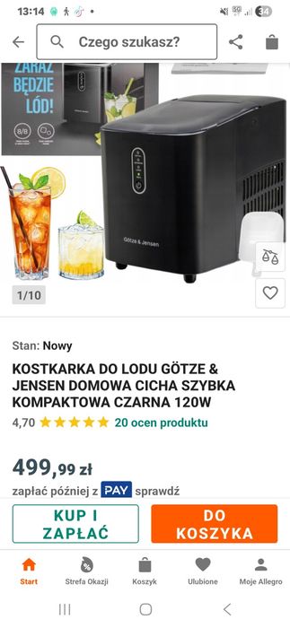 Nowa kostkarka do lodu.
