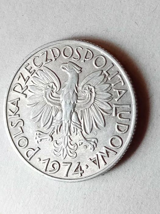 Moneta prl 5 zł Rybak sloneczko 1974 r