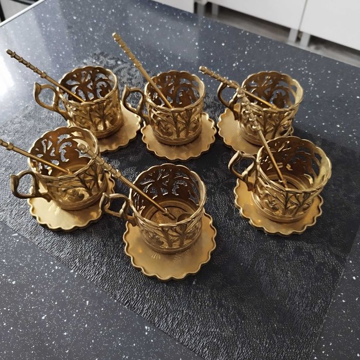 Piękny stary mosiężny zestaw