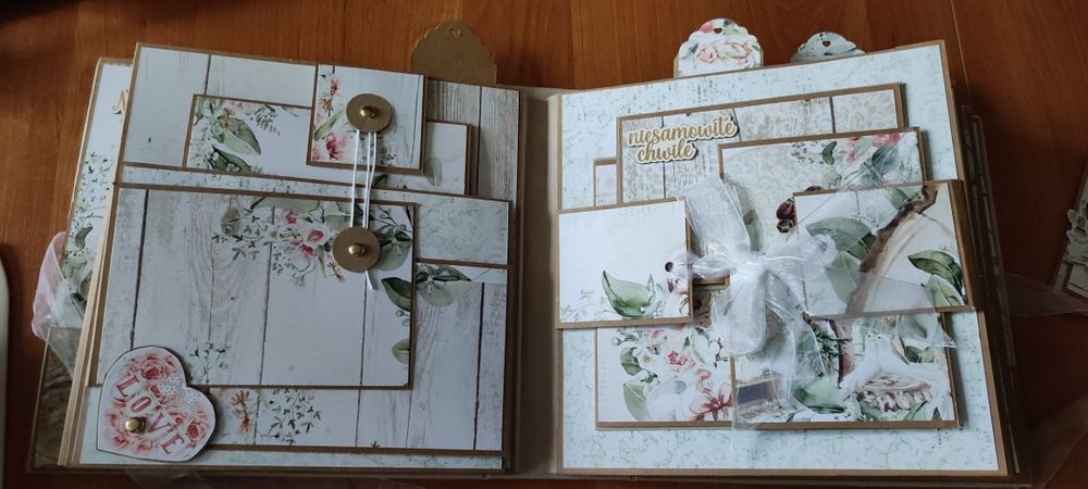 Album na zdjęcia, ślubny handmade scrapbooking, duży