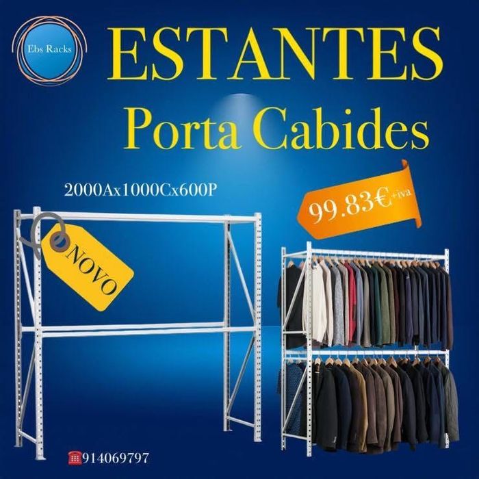 Estante em metal porta cabides