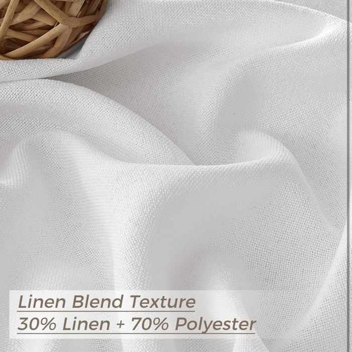 2 Pack Zasłony 140x225cm. Lniane 30%. Półprzezroczyste Na Przelotkach