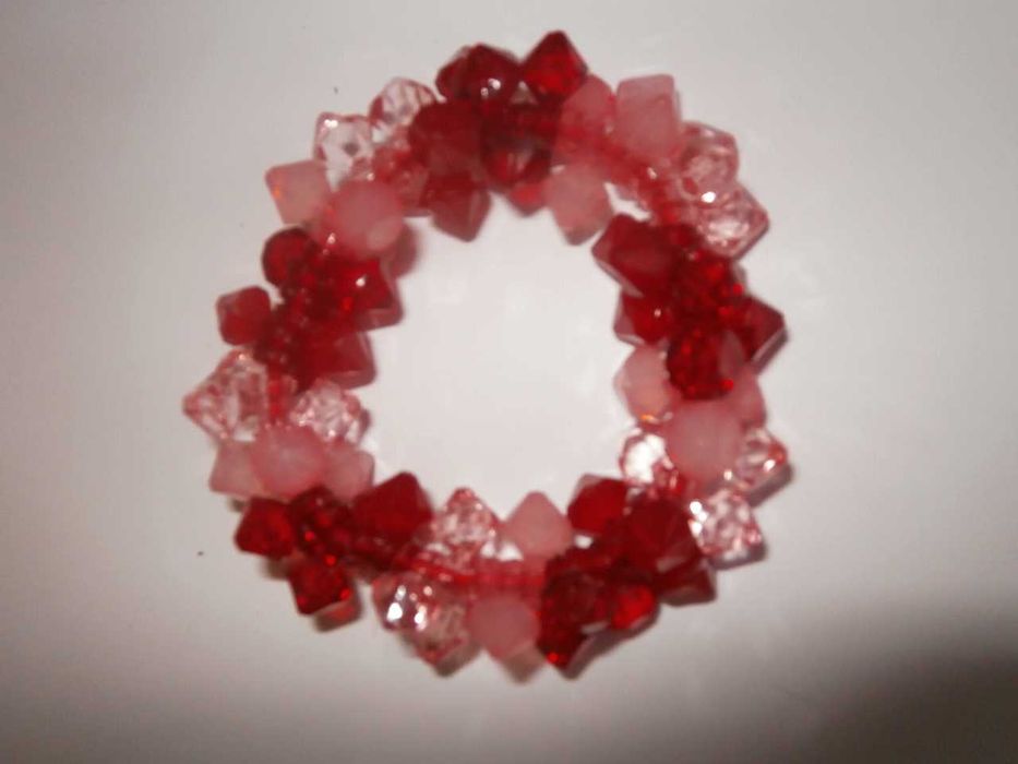 Bransoletka czerwono różowa