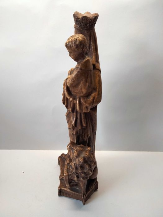 Duża stara figura Matka Boska ,Boża z dzieciątkiem Jezus