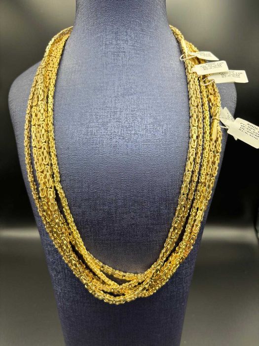 Złote Łańcuszki Splot Królewski Złoto 585 14K Nowe Duży Wybór