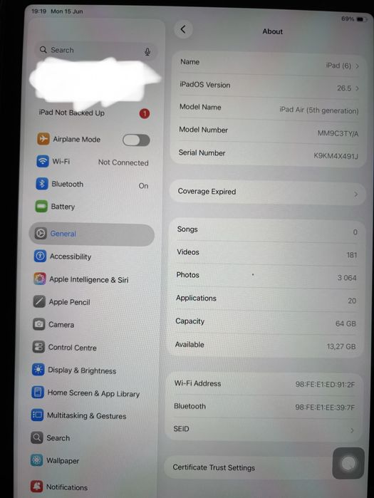 iPad Air 5ª Geração 64 GB – Excelente Estado