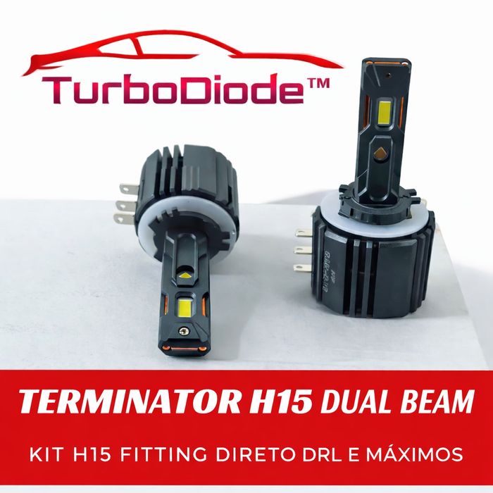 Lâmpadas LED H15 Terminator Dual Beam – DRL + Máximos | Plug & Play