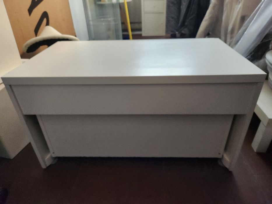 Bau para arrumação branco dimensões  49x90x51 cm