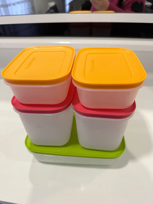 5 Caixas de Congelação (1L + 1.1L + 450 ml) Tupperware