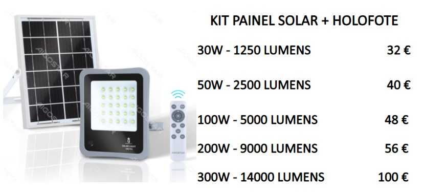 Holofotes LED várias potencias com ou sem sensor e solares ou não