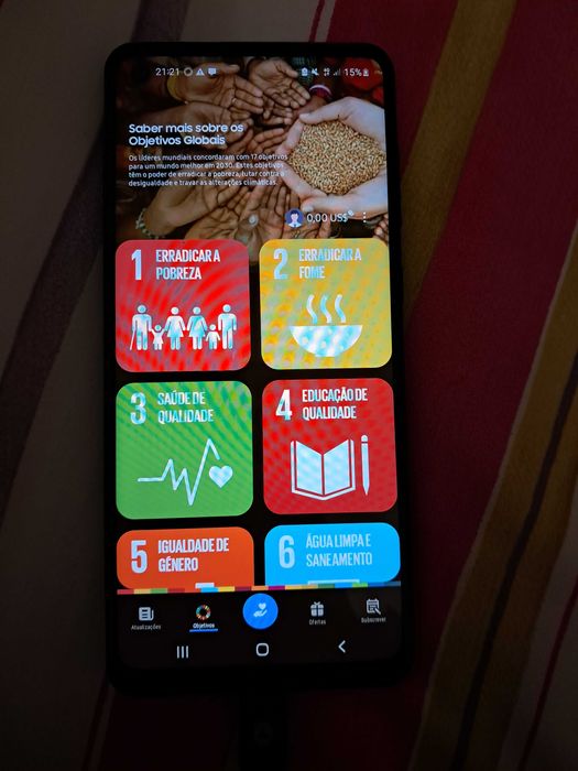 Galaxay A21s em ótimo estado + carregcarregador azul