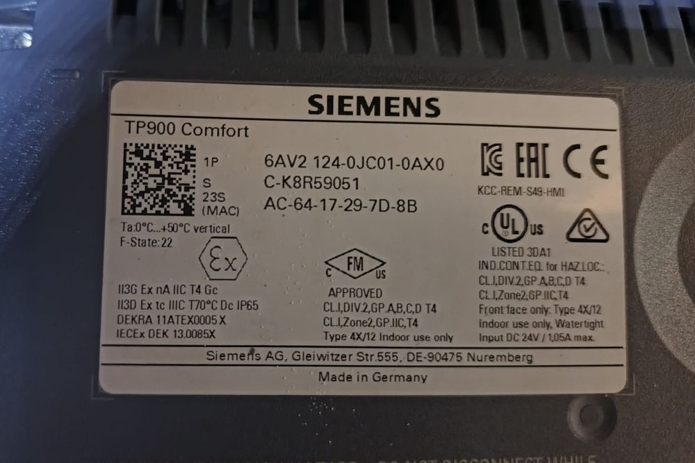 Siemens Simatic HMI TP900